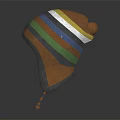 Vibrant Winter Hats With Colorful Stripes Decorative Patterns And Ear Flaps 3d model