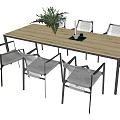 Modern Dining Table and Chair Combination Dining Table and Chair 3d model