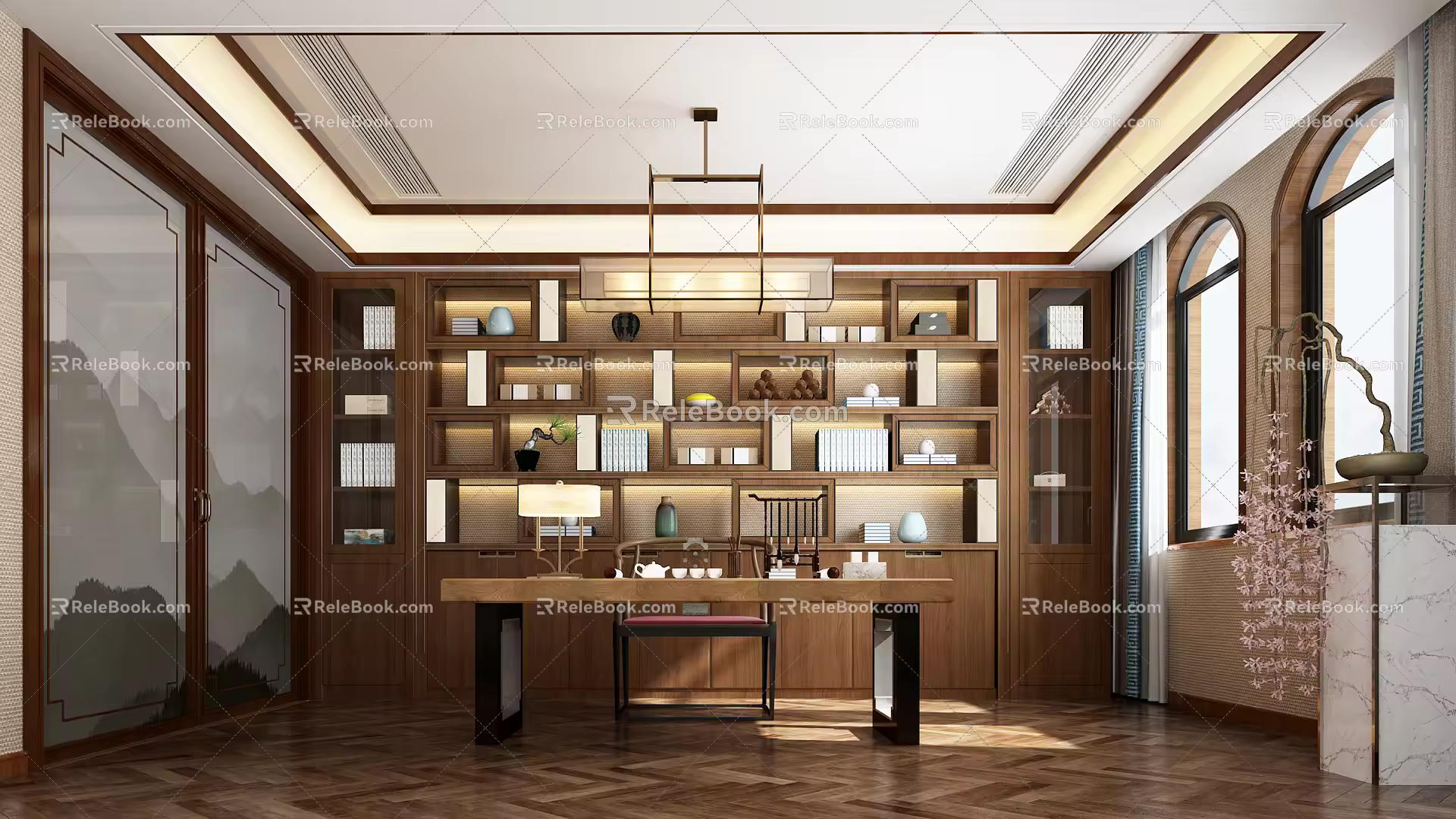 New Chinese Style Study 3d model
