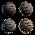 Spherical Decorative Lights Wrapped With Colorful And White String Lights For Festive Home Decoration