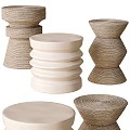 Modern Side Tables With Woven And Smooth Surfaces And Layered Designs In Various Shapes