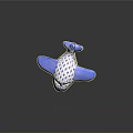 Blue And White Patterned Ceramic Airplane Figurine With Hollow Out Design And Propeller