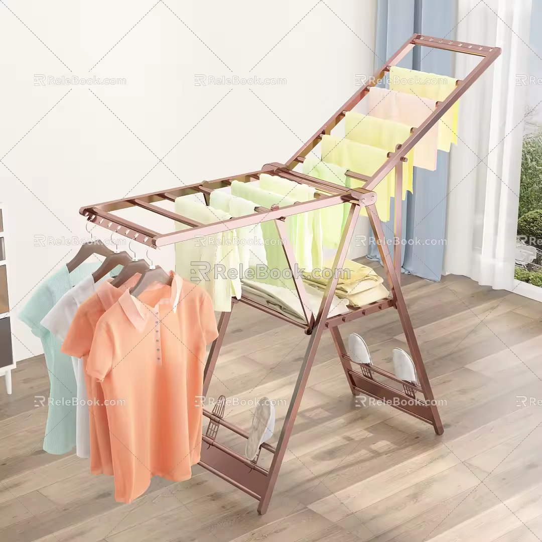 modern drying rack clothes rail 3d model