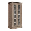 Classic Wooden Display Cabinets With Glass Doors And Three Units Design