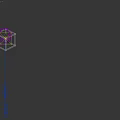 Illuminated Geometric Art Installation With Purple Blue Lights And Floating Cubes