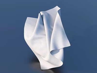 Soft White Household Cloth With Folded Shape For Daily Use 3d model