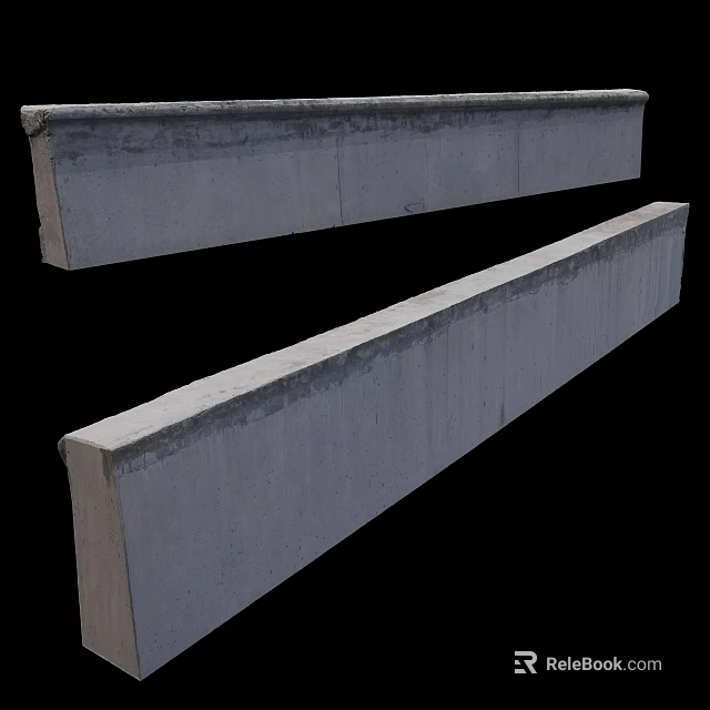 High Quality Concrete Road Curb And Barrier For Urban Traffic Safety 3d model 