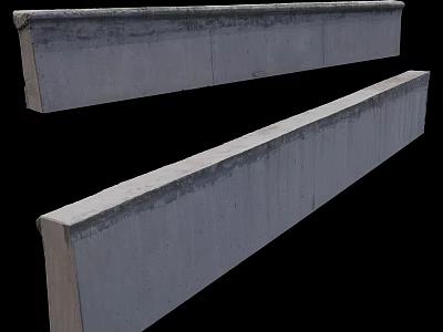 High Quality Concrete Road Curb And Barrier For Urban Traffic Safety 3d model