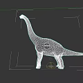 Giant Reptile Dinosaur With Long Neck Standing On Gray Background