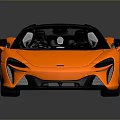 Orange Convertible Sports Car With Modern Design Black Top And Alloy Wheels