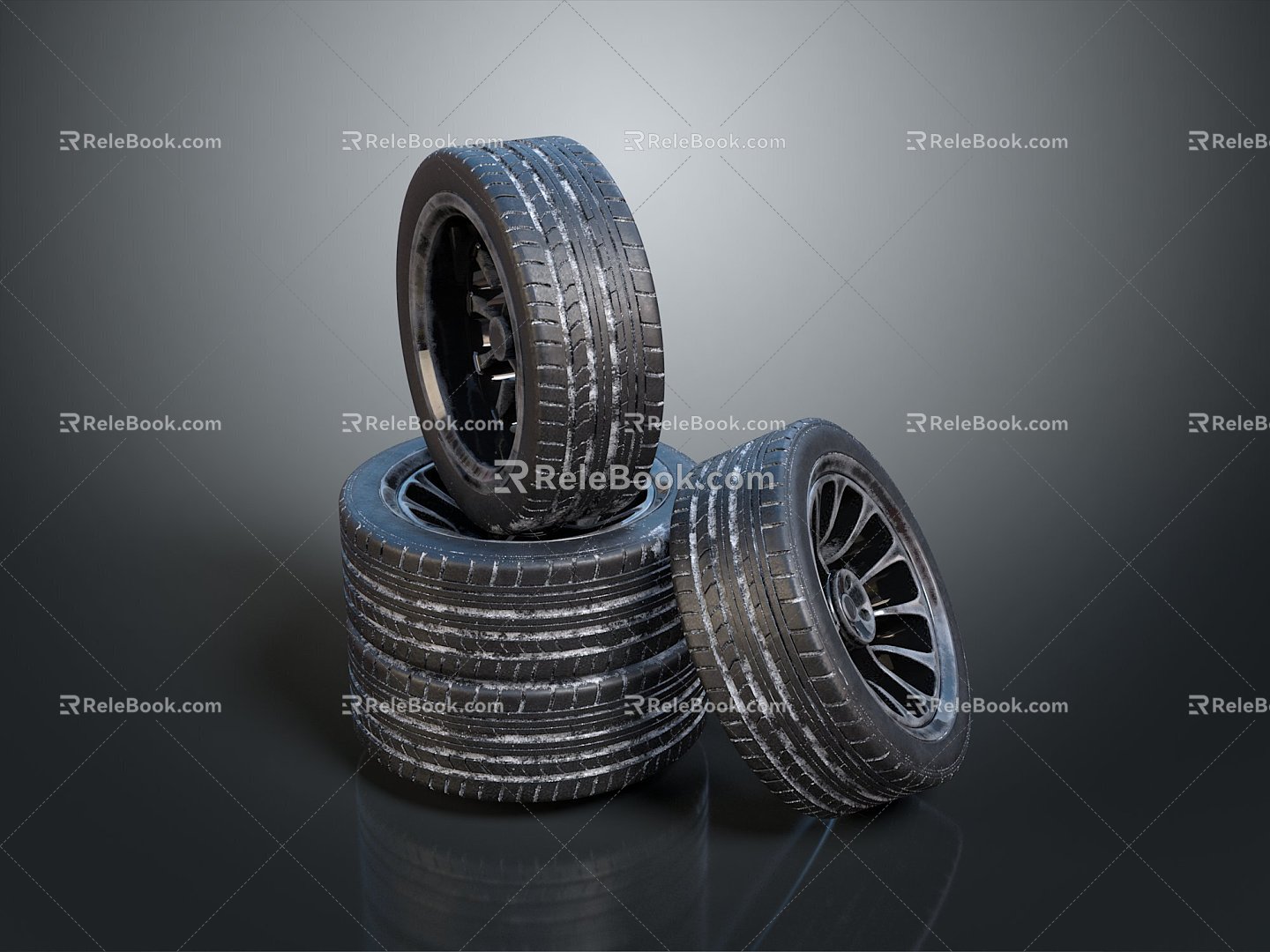 Tire tire wheel hub Volkswagen wheel hub Volkswagen tire new tire car outer tire car wheel hub 3d model