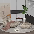 Modern Lazy Sofa Single Sofa 3d model