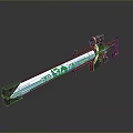 Sleek Blue Decorative Long Weapon With Modern Futuristic Design And Stylish Details