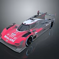 Pink And White Whelen 311 Prototype Race Car With Aerodynamic Design