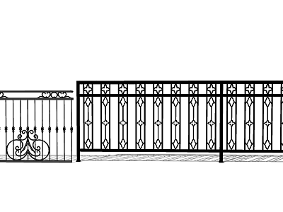 Decorative Outdoor Metal Fence With Ornate And Geometric Pattern Designs 3d model