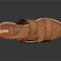 Orange Woven Platform Sandals With Double Straps And Square Buckle Design 3d model
