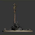 Scepter Ancient Scepter Cane Ancient Scepter Magic Scepter Metal Scepter Classical Scepter Magic Scepter 3d model