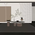 Modern coffee table coffee table combination 3d model
