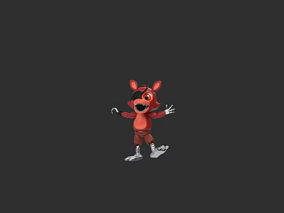 Red Cartoon Fox Doll With Open Mouth And Outstretched Hands Wearing White Shoes 3d model