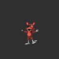 Red Cartoon Fox Doll With Open Mouth And Outstretched Hands Wearing White Shoes