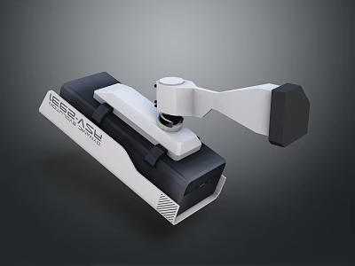 White And Black Laserflash Device Featuring Rotating Arm And Measurement Tool 3d model