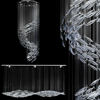 Stunning Modern Crystal Chandelier Design With Hanging Crystal Drops And Metal Frame 3d model