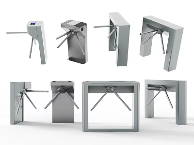 Public Facilities Different Types of Metal Turnstiles for Access Control Systems 3d model