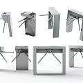 Public Facilities Different Types of Metal Turnstiles for Access Control Systems 3d model