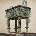 Ancient Style Bronze Garden Ornament With Intricate Patterns Decorative Legs And Ears