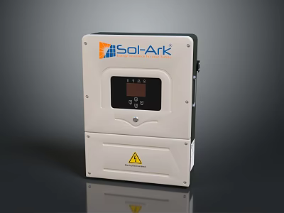 Sol-Ark Home Solar Energy Device Inverter With Digital Display And Warning Sign For Daily Use 3d model