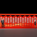 Ideal Check in Photo Spot with Red Background Photo Panel Male Female and Yellow Star