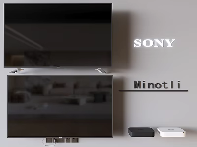 Sony and Minotli Modern Wall Mounted Televisions with Streaming Devices 3d model