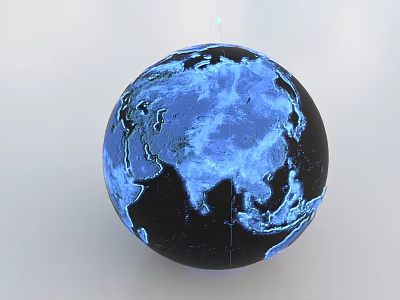 Blue Globe Decorative Ornament Set With Modern Design For Home Decoration 3d model