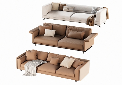 Double sofa multi-person sofa 3d model