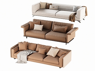 Double sofa multi-person sofa 3d model