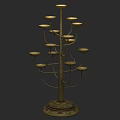 Multi Tiered Metal Candelabra With Multiple Candle Plates And Decorative Base 3d model