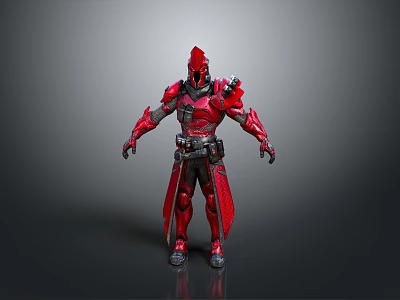 Fortnite Ultimate Knight Red Armored Sci-Fi Character Game Sci-Fi Character Future Character 3d model