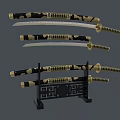 Japanese Samurai Sword Taidao Weapon Cold Weapon Ninja Sword Next Generation PBR Material Sword Scabbard Treasure Sword Ancient Weapon Artifact Weapon 3d model