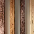 Multiple Tones Of Distressed Natural Solid Wood Beams For Rustic House Interior Design