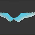 White Wings With Detailed Shiny Feathers And Reflection On White Background