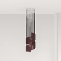 Modern Pendant Chandelier With Vertical Hanging Elements In Minimalist Interior Design