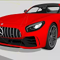 Red Mercedes Sports Car With Sleek Exterior Design Led Headlights And Alloy Wheels