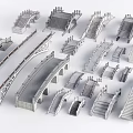 Various Architectural Bridge Models Featuring Arch Staircase and Railing Designs