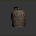 Artisanal Ceramic Jar Featuring Textured Surface Rustic Brown Orange Color And Curved Handle