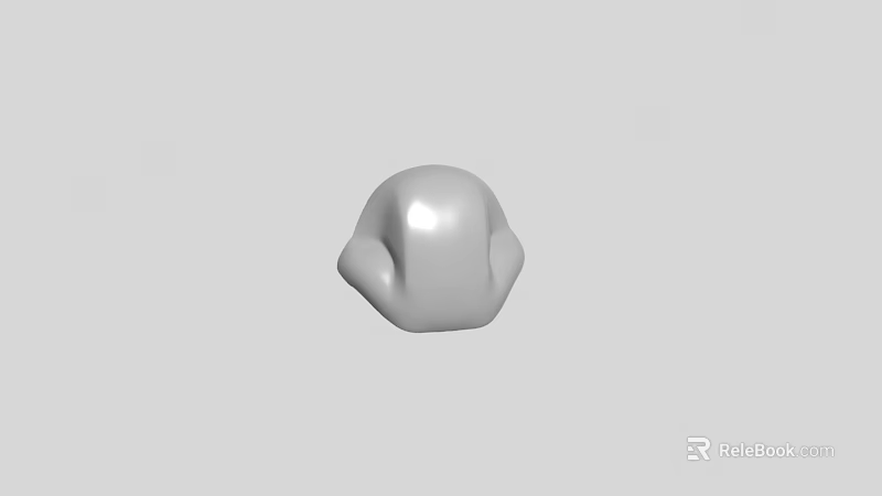 3D Game And Film Character Head With Minimalist Smooth Surface Design 3d model 
