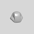 3D Game And Film Character Head With Minimalist Smooth Surface Design