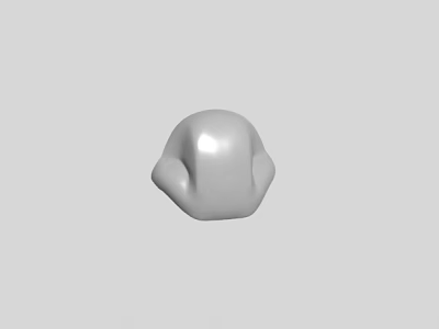 3D Game And Film Character Head With Minimalist Smooth Surface Design 3d model