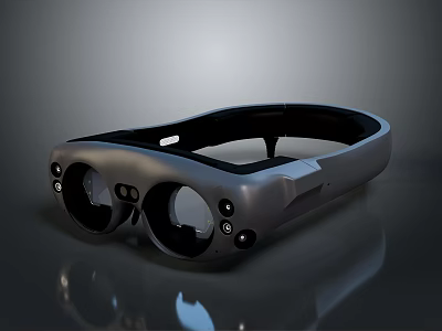 Sleek Black Gray VR Headset Wearable Headgear For Modern Tech Enthusiasts 3d model