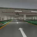 Indoor Parking Garage With Entrance Sign Directional Arrows And Lane Markings