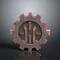 Industrial Style Gear Shaped Copper Lighting Fixture Set For Decorative Home Use